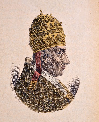 Porträt von Papst Leo XII (1823-1829), 1898 (Gravur mit späterer Kolorierung) von Italian School